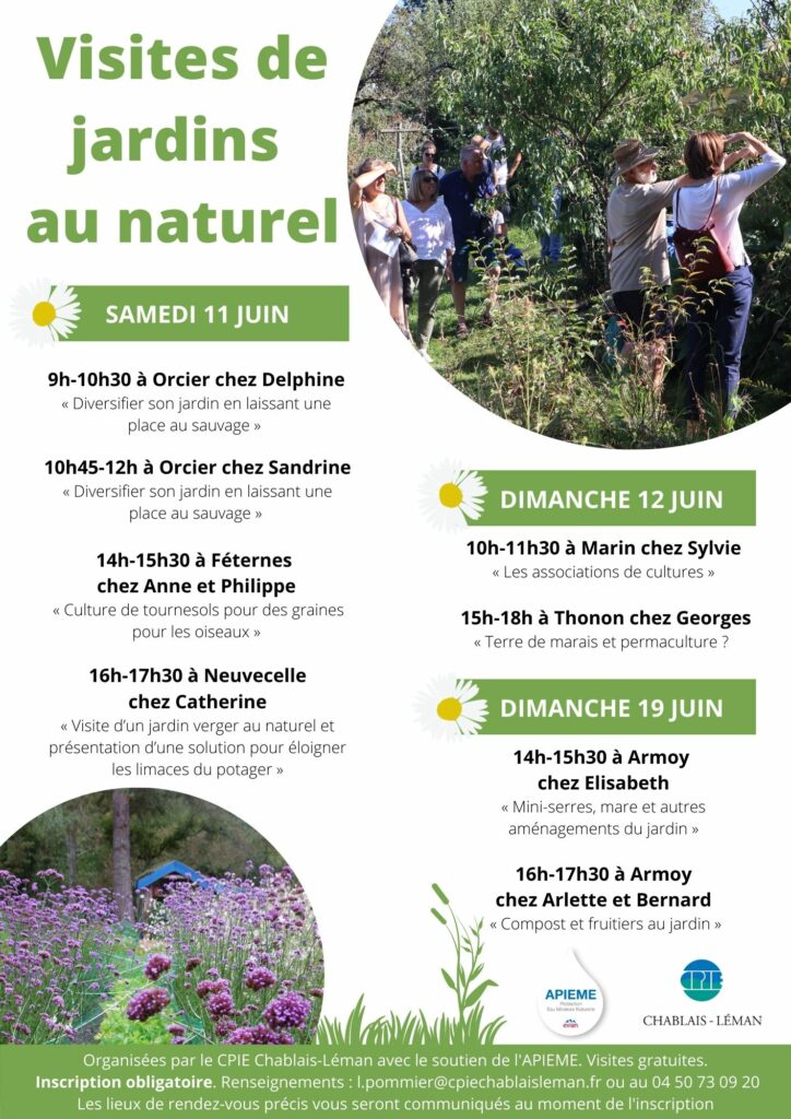 Affiche Visites de jardins au naturel